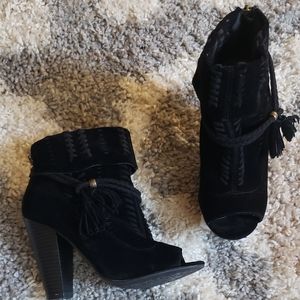 Black open toe heel